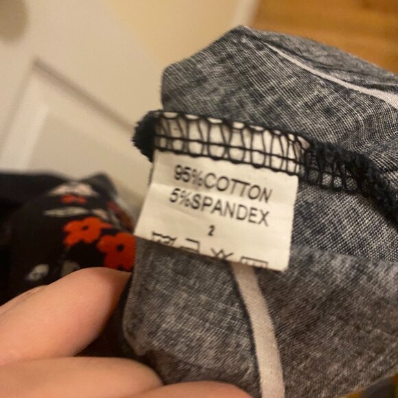 Black Fit Flare Midi Dress with Back Zipper and Swans and Reeds Pattern Size 2 - Picture 4 of 8